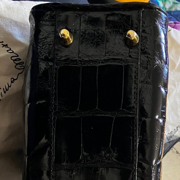 Vintage Titti Dell'Acqua for Maxima Black Leather Genuine Alligator Bag - Picture 8 of 8